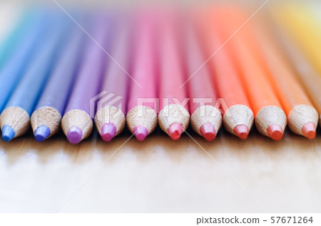 group of drawing color pencils on wooden background group of drawing color pencils on wooden background 57671264