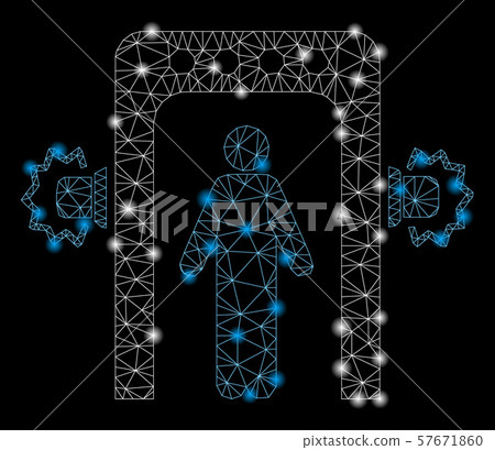 Glossy Mesh Wire Frame Passenger Screening with Flare Spots 57671860