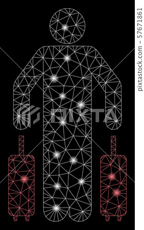 Glossy Mesh Network Passenger Luggage with Light Spots Glossy Mesh Network Passenger Luggage with Light Spots 57671861