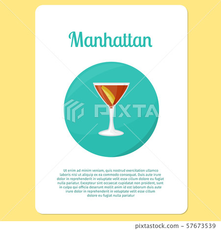 Manhattan cocktail drink in circle icon 57673539