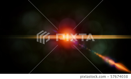 Real Lens Flare Shot in Studio over Black 57674038