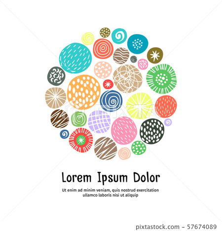 Cute greeting card template with dots Cute greeting card template with dots 57674089