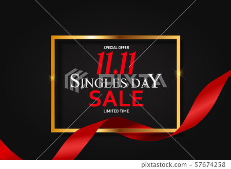 November 11 Singles Day Sale. Vector Illustration November 11 Singles Day Sale. Vector Illustration 57674258