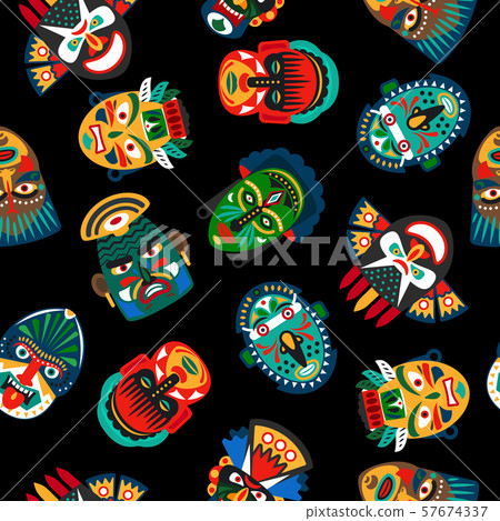 Ethnic colorful mask pattern Ethnic colorful mask pattern 57674337