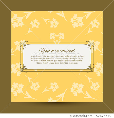 You are invited yellow card design 57674349