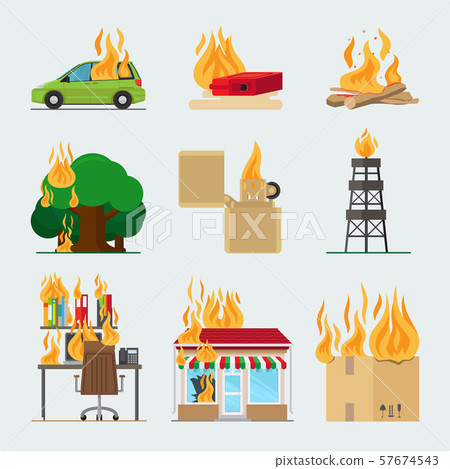 Fire risk icons 57674543