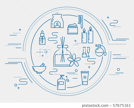 Line Icons Illustration-Cosmetics Line Icons Illustration-Cosmetics 57675161