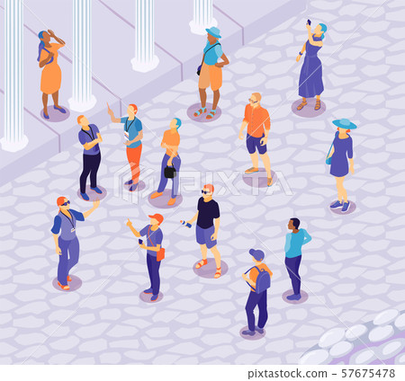 Isometric Outdoor Excursion Composition Isometric Outdoor Excursion Composition 57675478