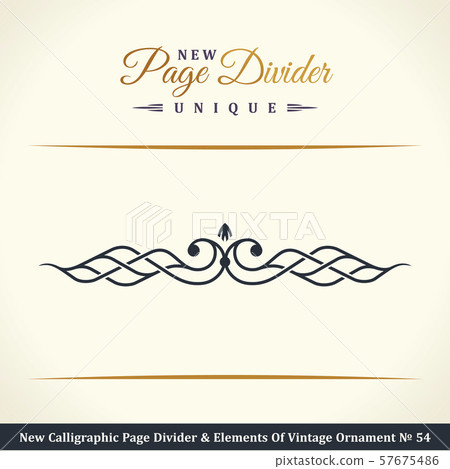 New Calligraphic Page Dividers and Elements of vintage ornaments 57675486