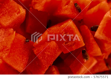 texture diced red fresh watermelon close-up texture diced red fresh watermelon close-up 57675571