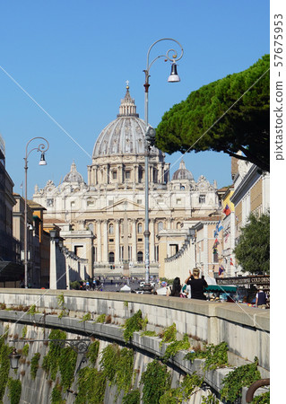 St. Peter's Basilica from the Tevere River St. Peter's Basilica from the Tevere River 57675953