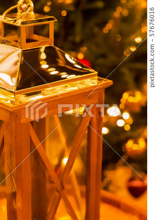 Golden bright lantern Christmas vertical design Golden bright lantern Christmas vertical design 57676016