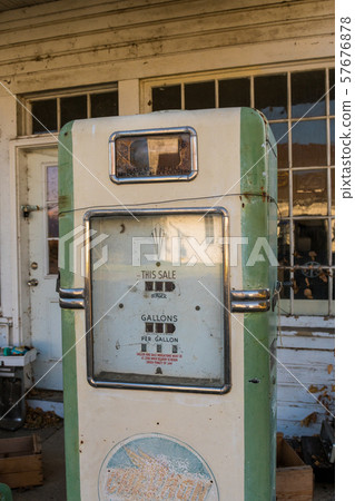Detail of an old and abandoned gas dispenser at a gas station in Maryhill 57676878