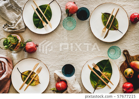 Autumn table styling or setting for holiday 57677215
