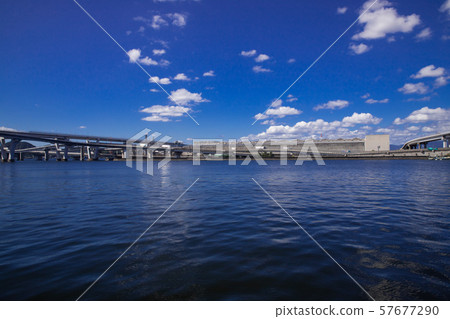 Blue sky and maritime highway 57677290