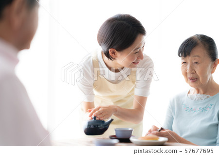 Three people three people meal nursing home at home lifestyle old man interior design room white natural light Three people three people meal nursing home at home lifestyle old man interior design room white natural light 57677695