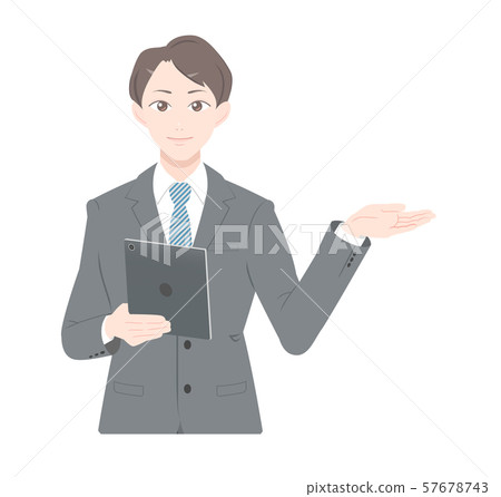 信息片劑西裝男性上身 57678743