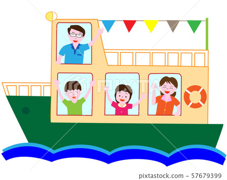 Family traveling on a cruise ship 57679399