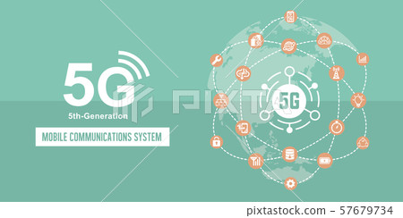5G（下一代移動高速通信）圖像橫幅圖 57679734