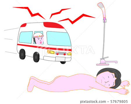 The elderly fell down. An ambulance came. AED came. 57679805