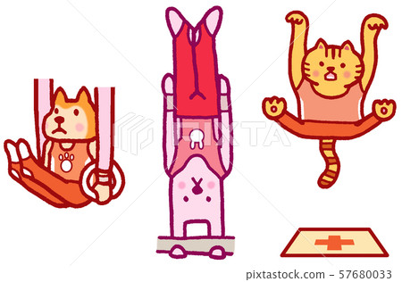 動物角色體育奧運競賽體操 57680033