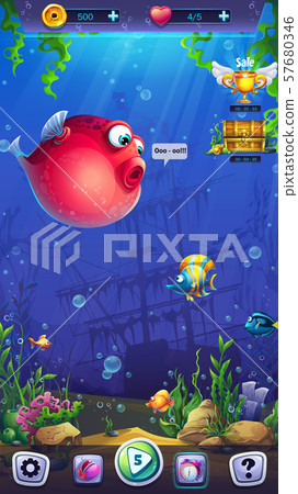 Mahjong fish world - mobile format playing field 57680346