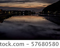 Evening view of Ikkiyama River and Kawaguchi Bridge 57680580