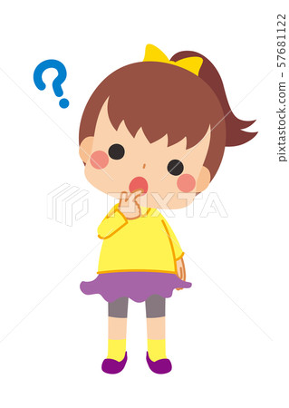 Ponytail girl thinking 57681122