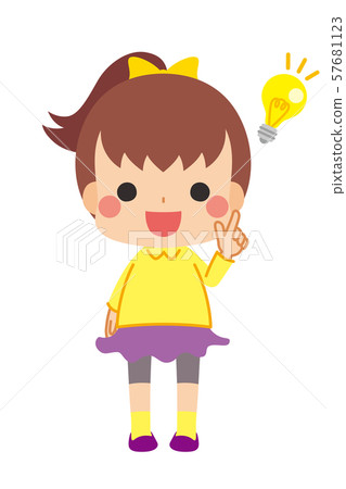 Ponytail girl with a good idea 57681123