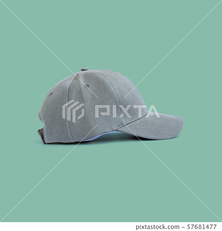 Fashion and sports grey cap isolated on beautiful pastel color background Fashion and sports grey cap isolated on beautiful pastel color background 57681477