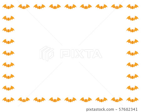 Halloween bat (orange) silhouette frame 57682341