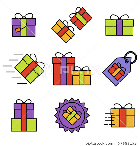 Set of gift box on white background, vector illustration Set of gift box on white background, vector illustration 57683152