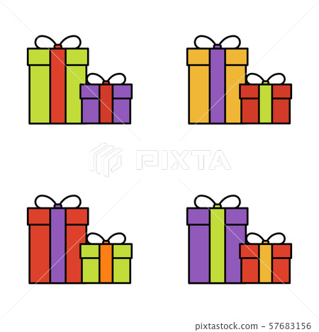 Set of gift box on white background, vector illustration Set of gift box on white background, vector illustration 57683156
