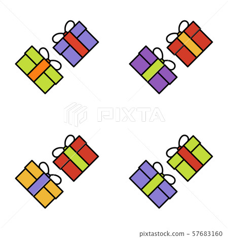 Set of gift box on white background, vector illustration Set of gift box on white background, vector illustration 57683160