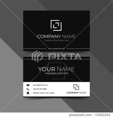 Modern black business card design template, design vector illustration 57683203