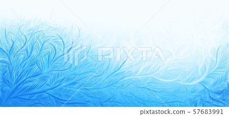 Winter blue curly ice frost christmas background. Vector illustration 57683991