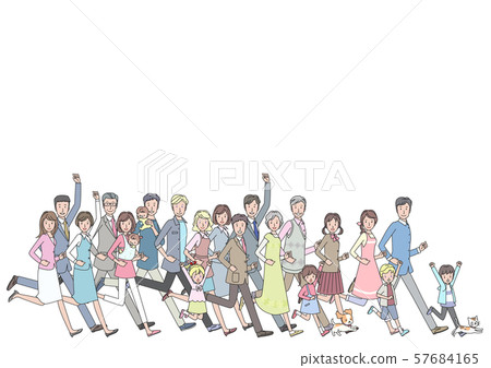 Many people running Many people running 57684165