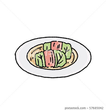 Roll cabbage illustration hand drawn 57685042