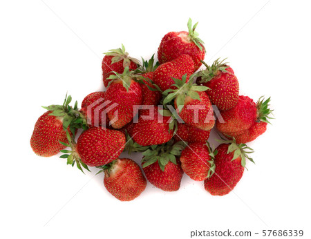 Organic Strawberry Isolated on White Background 57686339