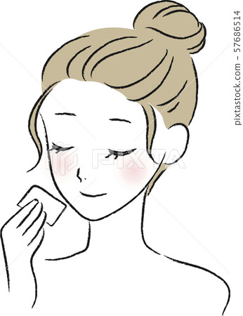 一個女人用棉花 57686514