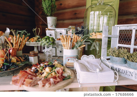 food buffet reception snacks cheese card honey and 57686666
