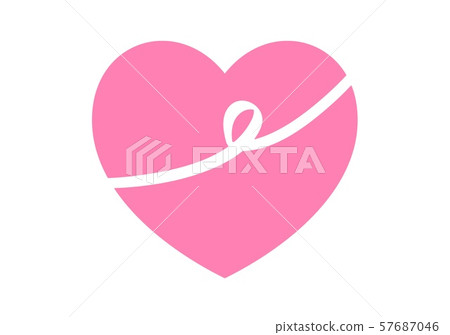 pink heart logo isolated on white background - illustration design pink heart logo isolated on white background - illustration design 57687046