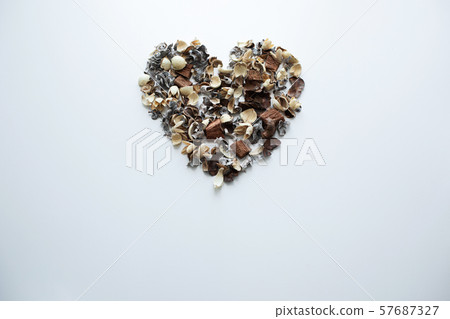 Flowers composition. Frame made of dried rose flowers on white background 57687327