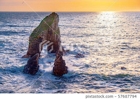 Crohy Head Sea Arch Breeches during sunset - County Donegal, Ireland 57687794