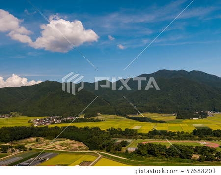 Inawashiro town aerial photography 57688201