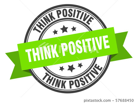 think positive label. think positive green band - Stock Illustration ...