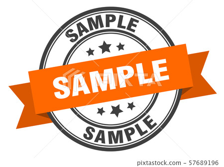 sample label. sample orange band sign. sample - Stock Illustration ...