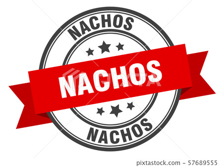 nachos label. nachos red band sign. nachos - Stock Illustration ...