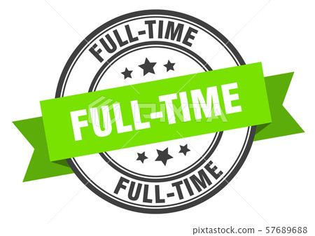 Sticker Full Time full-time label. full-time green band sign. - Stock Illustration ...