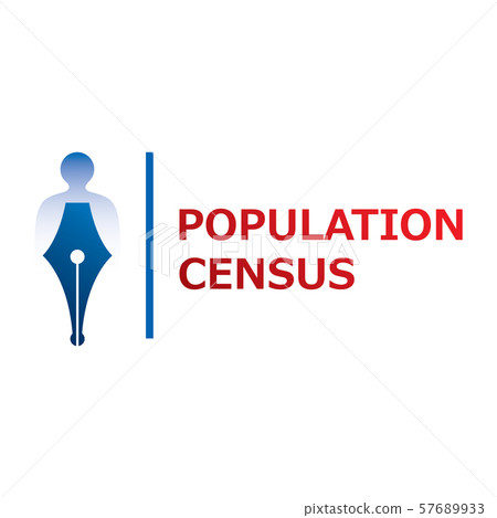 Vector logo for census, population count and 57689933